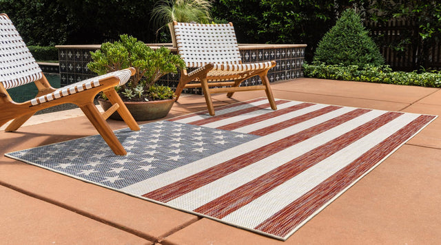 Red 5' 3 x 8' Jill Zarin Outdoor Rectangle Area Rug Weather Resistant for Patio, Deck, Terrace, Balcony, Porch Durable 100% Polypropylene Carpet for Outside for Sale at Rug Engine