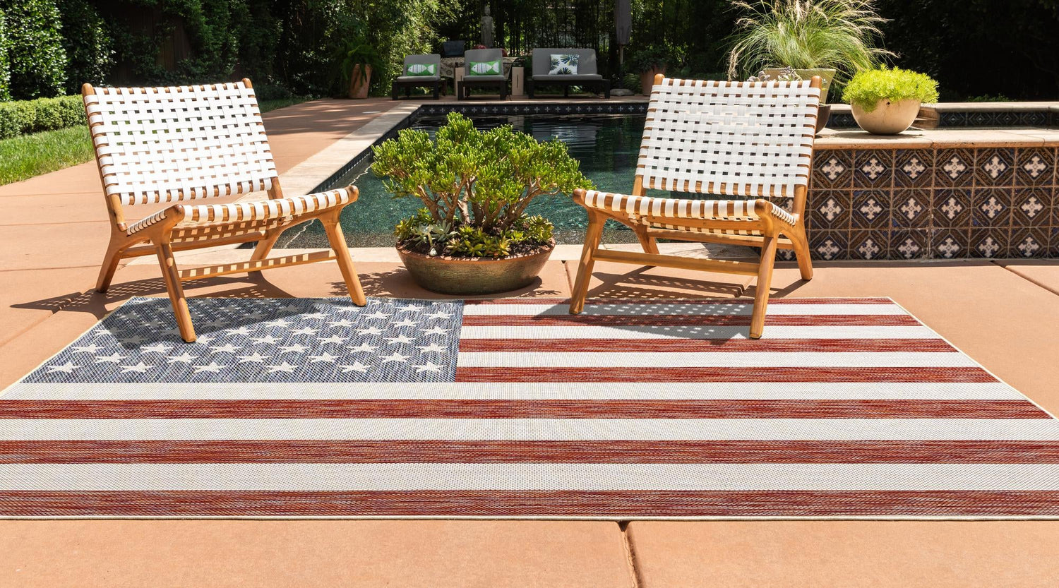 Red 7' 1 x 10' Jill Zarin Outdoor Rectangle Area Rug Weather Resistant for Patio, Deck, Terrace, Balcony, Porch Durable 100% Polypropylene Carpet for Outside for Sale at Rug Engine
