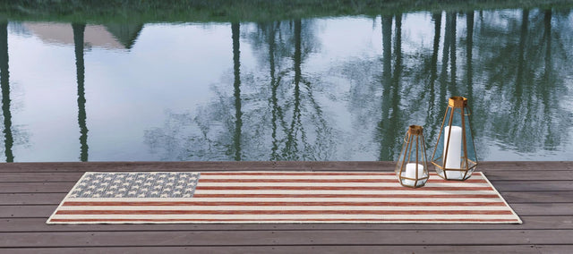 Red 2' x 8' Jill Zarin Outdoor Runner Area Rug Weather Resistant for Patio, Deck, Terrace, Balcony, Porch Durable 100% Polypropylene Carpet for Outside for Sale at Rug Engine