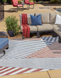 Blue 7' 10 x 7' 10 Jill Zarin Outdoor Square Area Rug Weather Resistant for Patio, Deck, Terrace, Balcony, Porch Durable 100% Polypropylene Carpet for Outside for Sale at Rug Engine