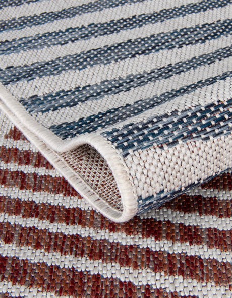 Blue 7' 10 x 7' 10 Jill Zarin Outdoor Square Area Rug Weather Resistant for Patio, Deck, Terrace, Balcony, Porch Durable 100% Polypropylene Carpet for Outside for Sale at Rug Engine
