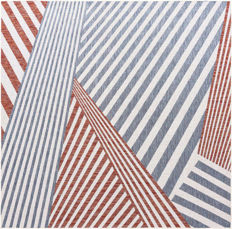 Blue 7' 10 x 7' 10 Jill Zarin Outdoor Square Area Rug Weather Resistant for Patio, Deck, Terrace, Balcony, Porch Durable 100% Polypropylene Carpet for Outside for Sale at Rug Engine