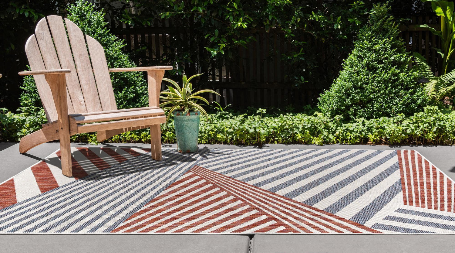 Blue 4' 1 x 6' 1 Jill Zarin Outdoor Rectangle Area Rug Weather Resistant for Patio, Deck, Terrace, Balcony, Porch Durable 100% Polypropylene Carpet for Outside for Sale at Rug Engine