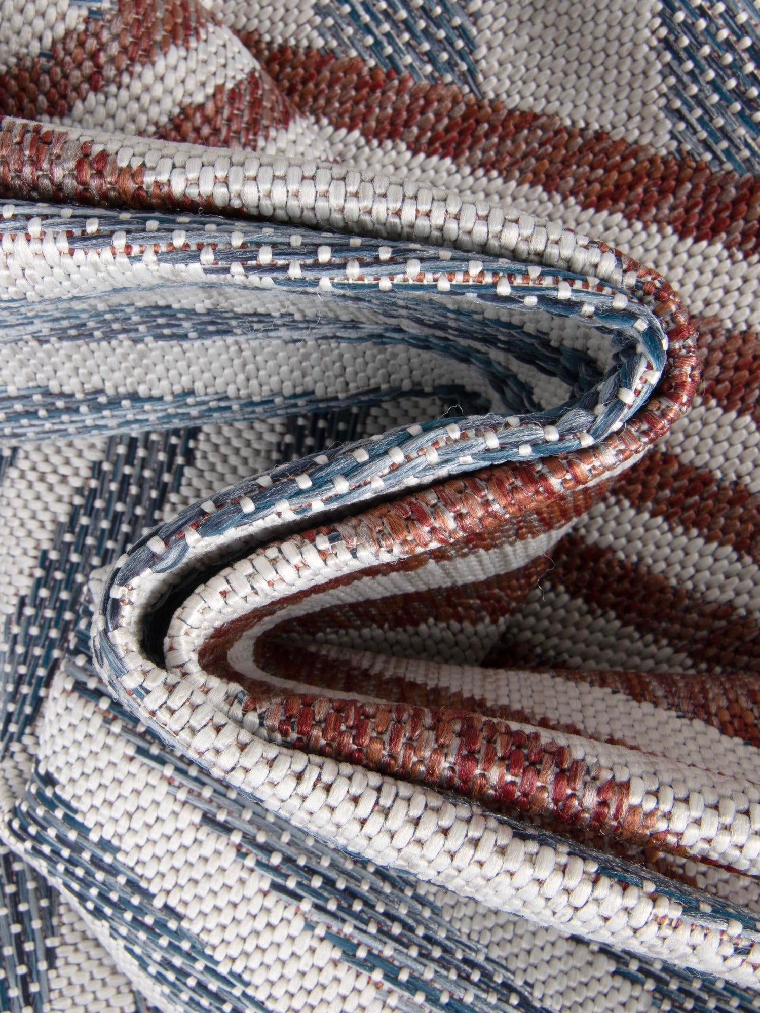 Blue 4' 1 x 6' 1 Jill Zarin Outdoor Rectangle Area Rug Weather Resistant for Patio, Deck, Terrace, Balcony, Porch Durable 100% Polypropylene Carpet for Outside for Sale at Rug Engine