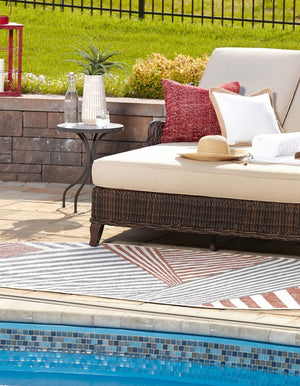 Blue 5' 3 x 8' Jill Zarin Outdoor Oval Area Rug Weather Resistant for Patio, Deck, Terrace, Balcony, Porch Durable 100% Polypropylene Carpet for Outside for Sale at Rug Engine