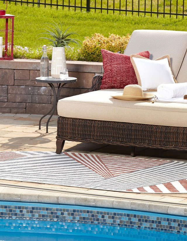 Blue 5' 3 x 8' Jill Zarin Outdoor Oval Area Rug Weather Resistant for Patio, Deck, Terrace, Balcony, Porch Durable 100% Polypropylene Carpet for Outside for Sale at Rug Engine