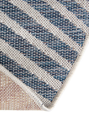 Blue 5' 3 x 8' Jill Zarin Outdoor Oval Area Rug Weather Resistant for Patio, Deck, Terrace, Balcony, Porch Durable 100% Polypropylene Carpet for Outside for Sale at Rug Engine