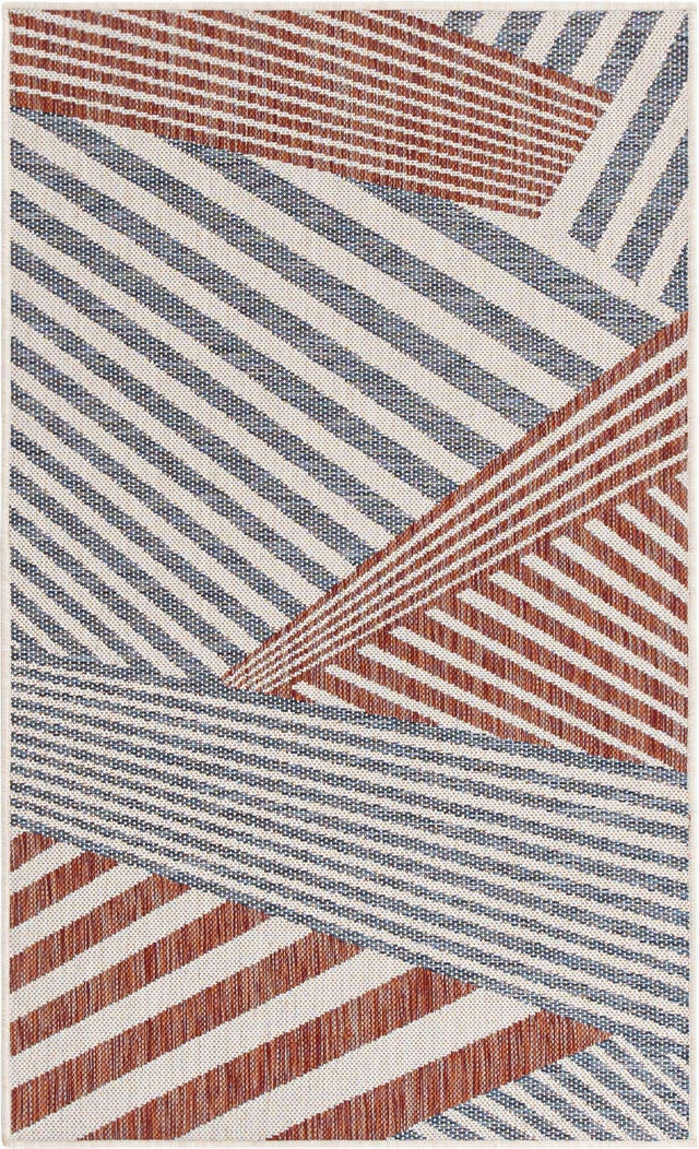 Blue 3' 1 x 5' 3 Jill Zarin Outdoor Rectangle Area Rug Weather Resistant for Patio, Deck, Terrace, Balcony, Porch Durable 100% Polypropylene Carpet for Outside for Sale at Rug Engine