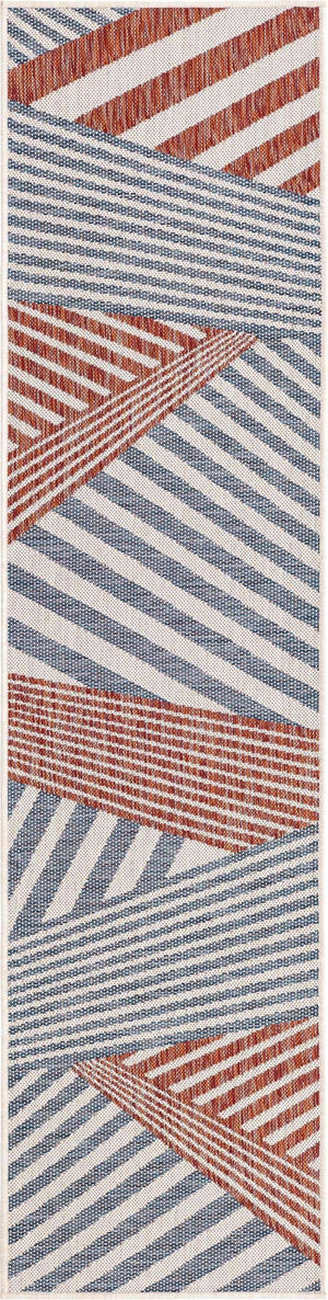 Blue 2' x 8' Jill Zarin Outdoor Runner Area Rug Weather Resistant for Patio, Deck, Terrace, Balcony, Porch Durable 100% Polypropylene Carpet for Outside for Sale at Rug Engine
