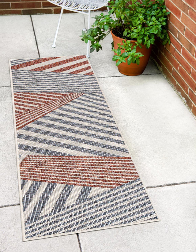 Blue 2' x 8' Jill Zarin Outdoor Runner Area Rug Weather Resistant for Patio, Deck, Terrace, Balcony, Porch Durable 100% Polypropylene Carpet for Outside for Sale at Rug Engine