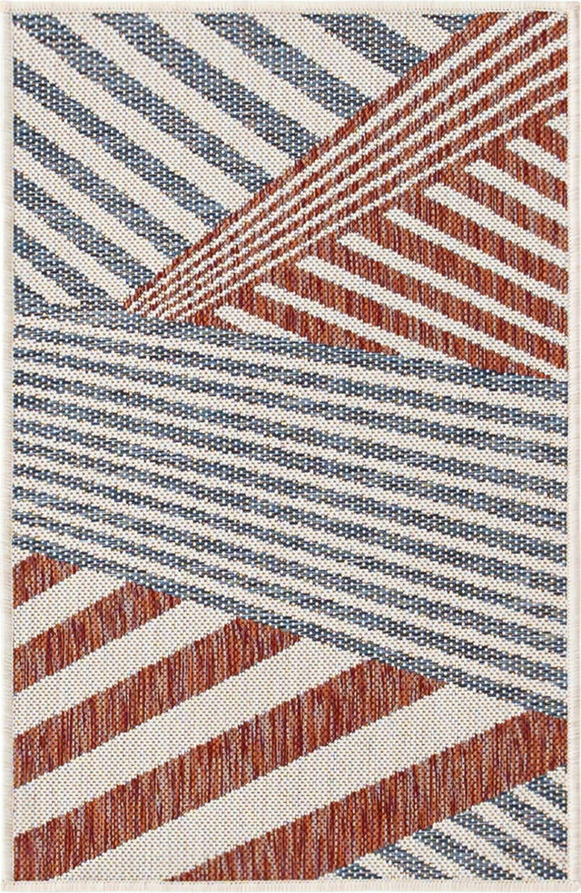 Blue 2' x 3' 1 Jill Zarin Outdoor Rectangle Area Rug Weather Resistant for Patio, Deck, Terrace, Balcony, Porch Durable 100% Polypropylene Carpet for Outside for Sale at Rug Engine