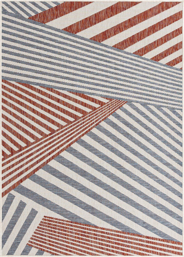 Blue 1' 4 x 1' 4 Jill Zarin Outdoor Sample Area Rug Weather Resistant for Patio, Deck, Terrace, Balcony, Porch Durable 100% Polypropylene Carpet for Outside for Sale at Rug Engine