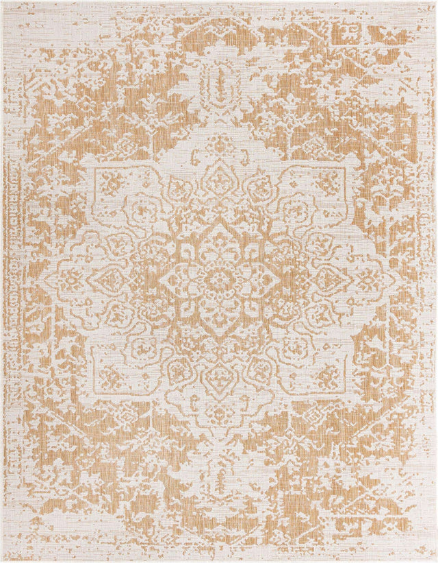 Beige 7' 10 x 10' Jill Zarin Outdoor Rectangle Area Rug Weather Resistant for Patio, Deck, Terrace, Balcony, Porch Durable 100% Polypropylene Carpet for Outside for Sale at Rug Engine