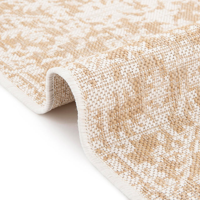 Beige 4' 1 x 4' 1 Jill Zarin Outdoor Round Area Rug Weather Resistant for Patio, Deck, Terrace, Balcony, Porch Durable 100% Polypropylene Carpet for Outside for Sale at Rug Engine