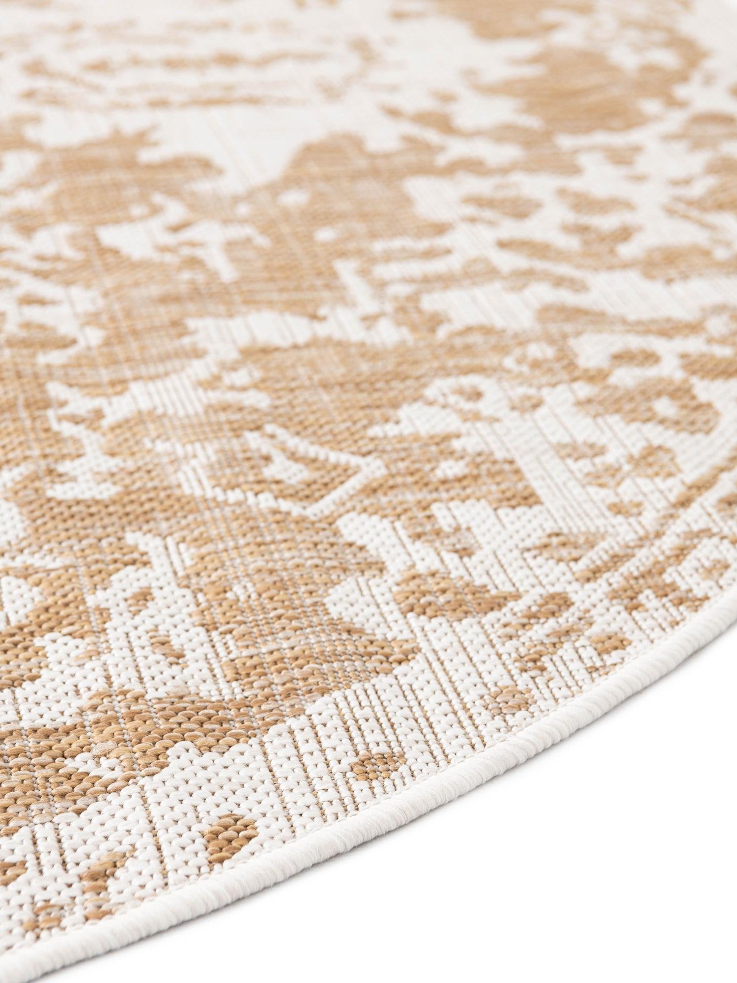 Beige 7' 10 x 10' Jill Zarin Outdoor Oval Area Rug Weather Resistant for Patio, Deck, Terrace, Balcony, Porch Durable 100% Polypropylene Carpet for Outside for Sale at Rug Engine