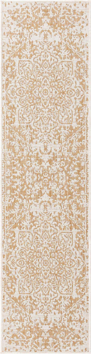 Beige 2' x 8' Jill Zarin Outdoor Runner Area Rug Weather Resistant for Patio, Deck, Terrace, Balcony, Porch Durable 100% Polypropylene Carpet for Outside for Sale at Rug Engine