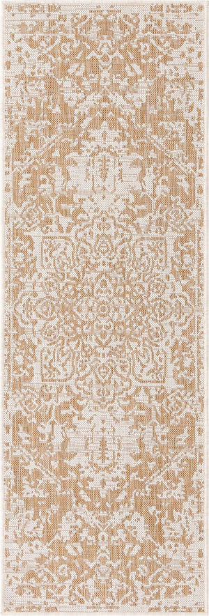 Beige 2' x 6' 1 Jill Zarin Outdoor Runner Area Rug Weather Resistant for Patio, Deck, Terrace, Balcony, Porch Durable 100% Polypropylene Carpet for Outside for Sale at Rug Engine