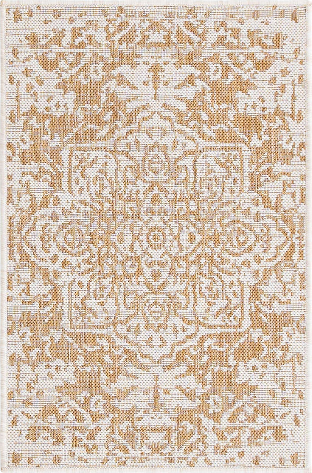 Beige 2' x 3' 1 Jill Zarin Outdoor Rectangle Area Rug Weather Resistant for Patio, Deck, Terrace, Balcony, Porch Durable 100% Polypropylene Carpet for Outside for Sale at Rug Engine
