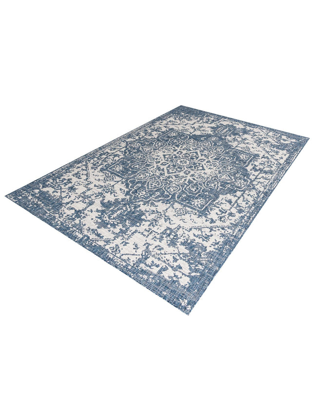 Blue 9' x 12' Jill Zarin Outdoor Rectangle Area Rug Weather Resistant for Patio, Deck, Terrace, Balcony, Porch Durable 100% Polypropylene Carpet for Outside for Sale at Rug Engine