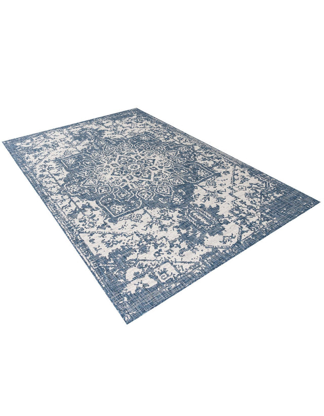 Blue 9' x 12' Jill Zarin Outdoor Rectangle Area Rug Weather Resistant for Patio, Deck, Terrace, Balcony, Porch Durable 100% Polypropylene Carpet for Outside for Sale at Rug Engine