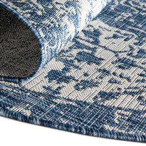 Blue 10' 8 x 10' 8 Jill Zarin Outdoor Round Area Rug Weather Resistant for Patio, Deck, Terrace, Balcony, Porch Durable 100% Polypropylene Carpet for Outside for Sale at Rug Engine
