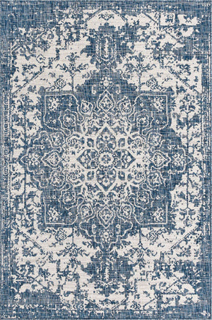Blue 6' 1 x 9' Jill Zarin Outdoor Rectangle Rug