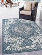 Blue 1' 4 x 1' 4 Jill Zarin Outdoor Sample Area Rug Weather Resistant for Patio, Deck, Terrace, Balcony, Porch Durable 100% Polypropylene Carpet for Outside for Sale at Rug Engine