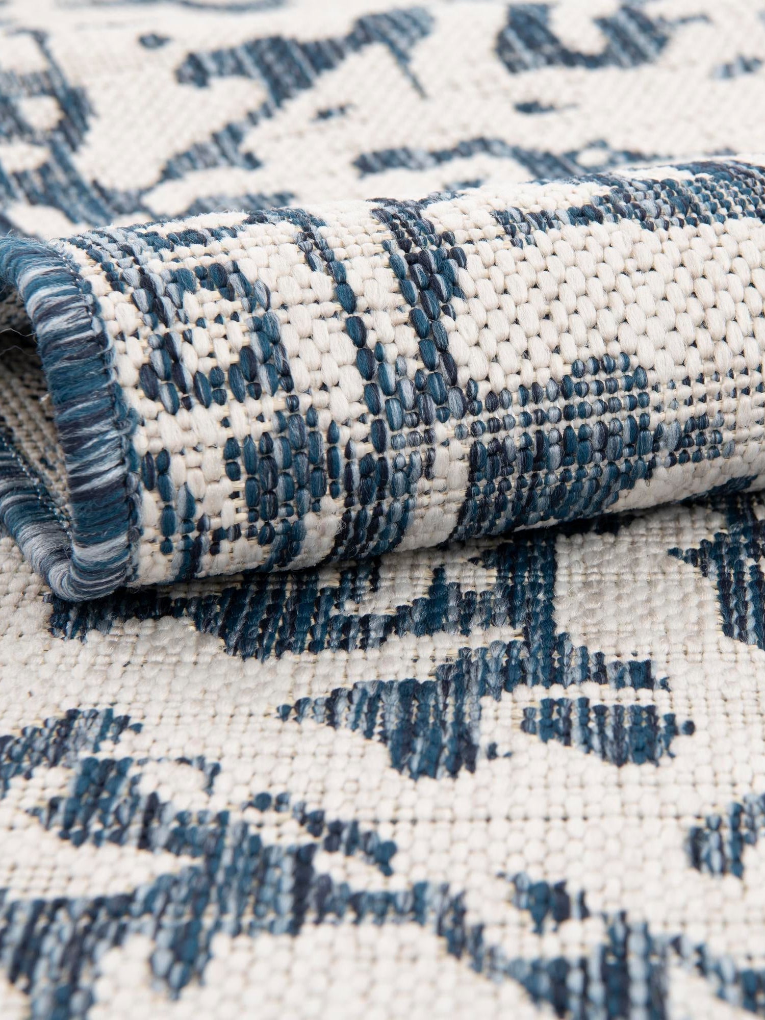 Blue 6' 1 x 9' Jill Zarin Outdoor Rectangle Area Rug Weather Resistant for Patio, Deck, Terrace, Balcony, Porch Durable 100% Polypropylene Carpet for Outside for Sale at Rug Engine