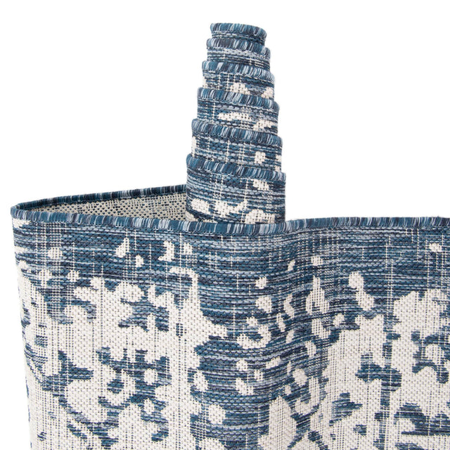 Blue 7' 1 x 10' Jill Zarin Outdoor Rectangle Area Rug Weather Resistant for Patio, Deck, Terrace, Balcony, Porch Durable 100% Polypropylene Carpet for Outside for Sale at Rug Engine