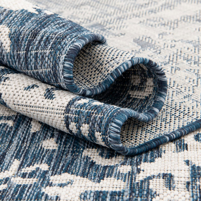 Blue 7' 1 x 10' Jill Zarin Outdoor Rectangle Area Rug Weather Resistant for Patio, Deck, Terrace, Balcony, Porch Durable 100% Polypropylene Carpet for Outside for Sale at Rug Engine