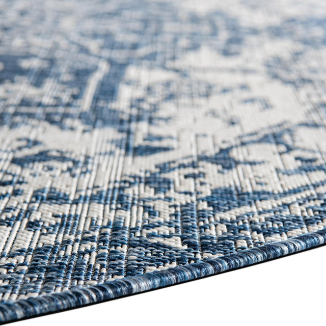Blue 10' 8 x 10' 8 Jill Zarin Outdoor Round Area Rug Weather Resistant for Patio, Deck, Terrace, Balcony, Porch Durable 100% Polypropylene Carpet for Outside for Sale at Rug Engine