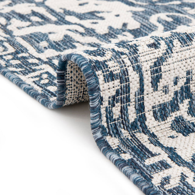 Blue 2' x 8' Jill Zarin Outdoor Runner Area Rug Weather Resistant for Patio, Deck, Terrace, Balcony, Porch Durable 100% Polypropylene Carpet for Outside for Sale at Rug Engine