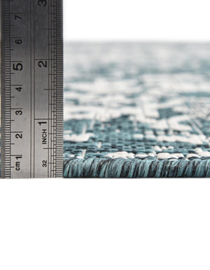 Teal 7' 1 x 7' 1 Jill Zarin Outdoor Round Area Rug Weather Resistant for Patio, Deck, Terrace, Balcony, Porch Durable 100% Polypropylene Carpet for Outside for Sale at Rug Engine