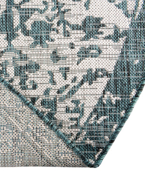 Teal 7' 1 x 7' 1 Jill Zarin Outdoor Round Area Rug Weather Resistant for Patio, Deck, Terrace, Balcony, Porch Durable 100% Polypropylene Carpet for Outside for Sale at Rug Engine