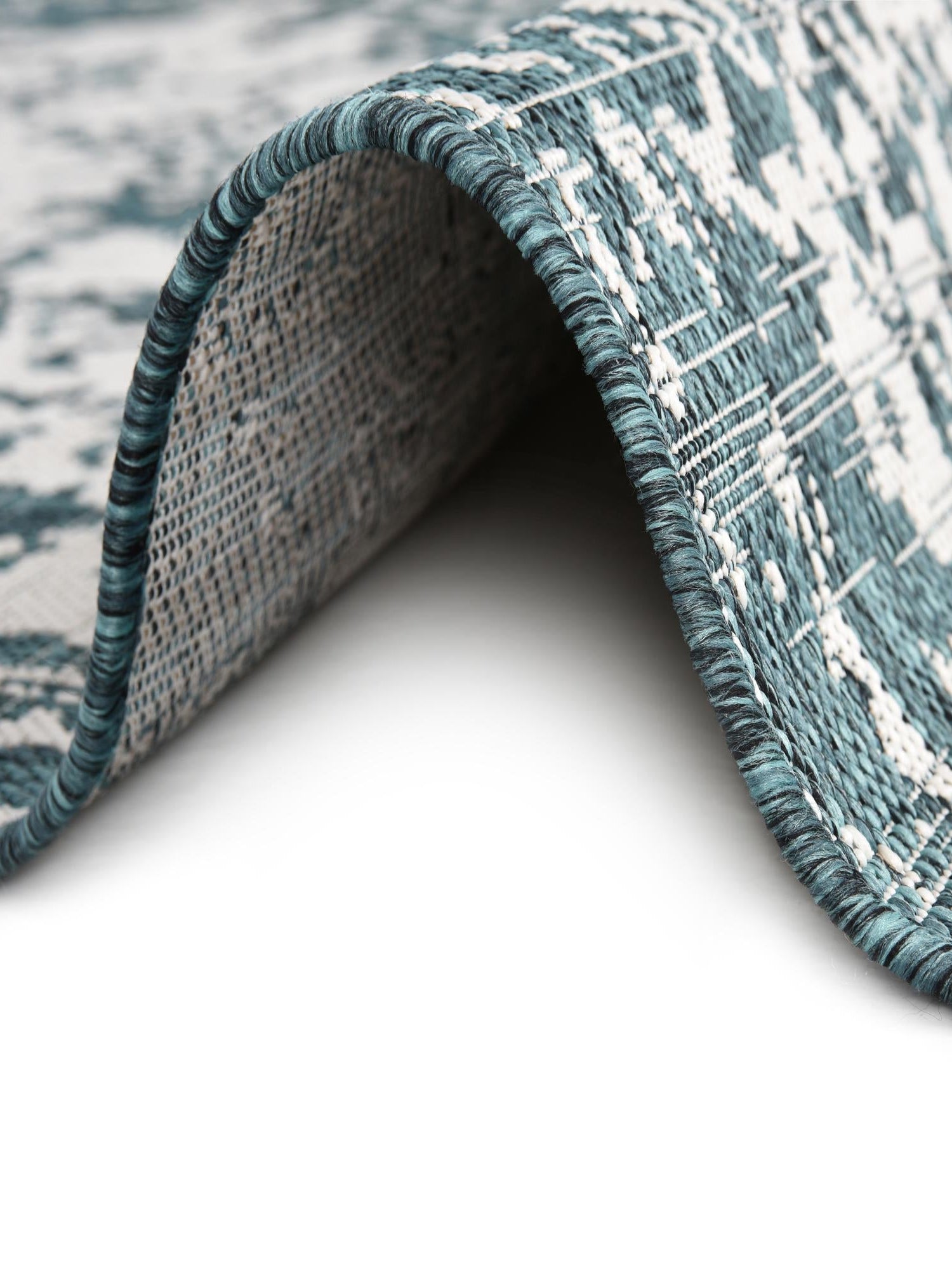 Teal 7' 1 x 7' 1 Jill Zarin Outdoor Round Area Rug Weather Resistant for Patio, Deck, Terrace, Balcony, Porch Durable 100% Polypropylene Carpet for Outside for Sale at Rug Engine
