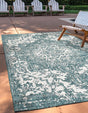 Teal 9' x 12' Jill Zarin Outdoor Rectangle Area Rug Weather Resistant for Patio, Deck, Terrace, Balcony, Porch Durable 100% Polypropylene Carpet for Outside for Sale at Rug Engine