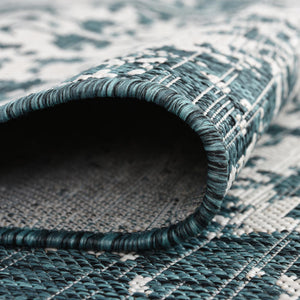 Teal 9' x 12' Jill Zarin Outdoor Rectangle Area Rug Weather Resistant for Patio, Deck, Terrace, Balcony, Porch Durable 100% Polypropylene Carpet for Outside for Sale at Rug Engine