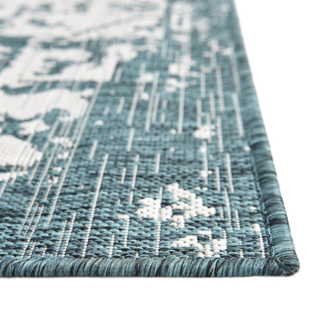Teal 9' x 12' Jill Zarin Outdoor Rectangle Area Rug Weather Resistant for Patio, Deck, Terrace, Balcony, Porch Durable 100% Polypropylene Carpet for Outside for Sale at Rug Engine