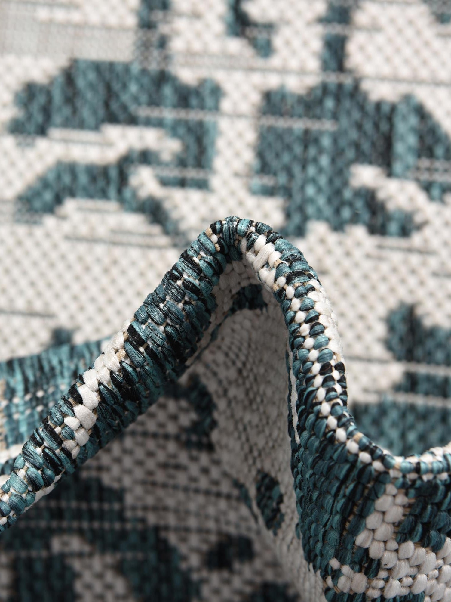 Teal 9' x 12' Jill Zarin Outdoor Rectangle Area Rug Weather Resistant for Patio, Deck, Terrace, Balcony, Porch Durable 100% Polypropylene Carpet for Outside for Sale at Rug Engine