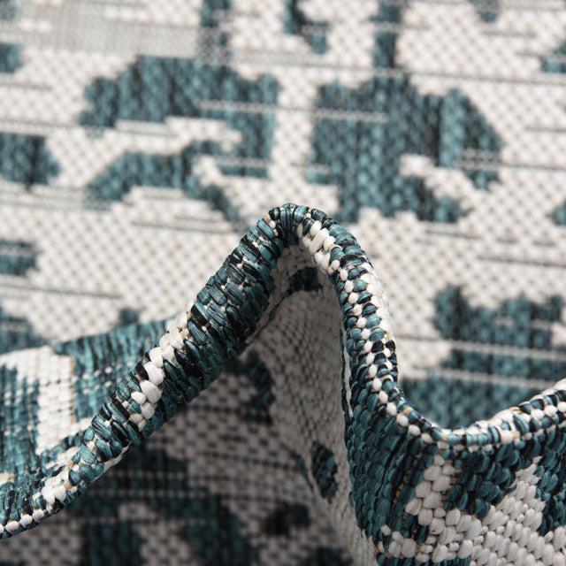 Teal 9' x 12' Jill Zarin Outdoor Rectangle Area Rug Weather Resistant for Patio, Deck, Terrace, Balcony, Porch Durable 100% Polypropylene Carpet for Outside for Sale at Rug Engine