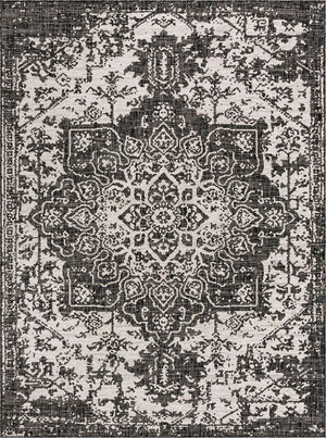 Charcoal Gray 9' x 12' Jill Zarin Outdoor Rectangle Rug