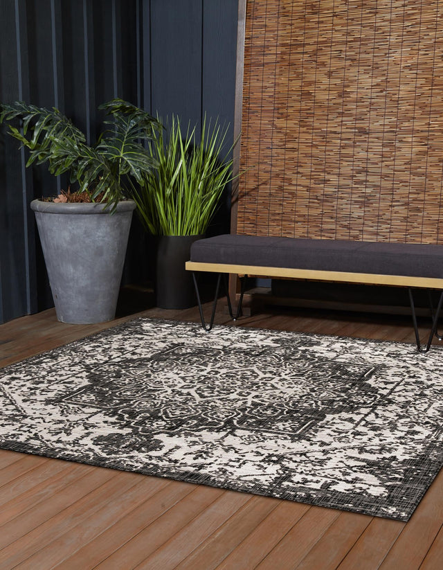 Charcoal Gray 13' 1 x 13' 1 Jill Zarin Outdoor Square Area Rug Weather Resistant for Patio, Deck, Terrace, Balcony, Porch Durable 100% Polypropylene Carpet for Outside for Sale at Rug Engine