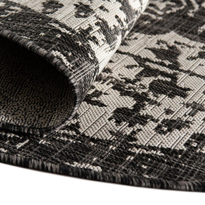 Charcoal Gray 6' 7 x 6' 7 Jill Zarin Outdoor Round Area Rug Weather Resistant for Patio, Deck, Terrace, Balcony, Porch Durable 100% Polypropylene Carpet for Outside for Sale at Rug Engine