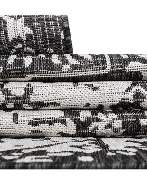 Charcoal Gray 7' 1 x 10' Jill Zarin Outdoor Rectangle Area Rug Weather Resistant for Patio, Deck, Terrace, Balcony, Porch Durable 100% Polypropylene Carpet for Outside for Sale at Rug Engine