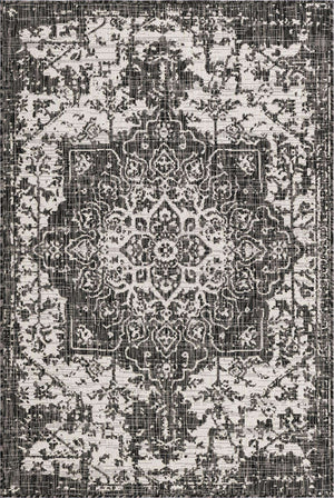 Charcoal Gray 4' 1 x 6' 1 Jill Zarin Outdoor Rectangle Area Rug Weather Resistant for Patio, Deck, Terrace, Balcony, Porch Durable 100% Polypropylene Carpet for Outside for Sale at Rug Engine