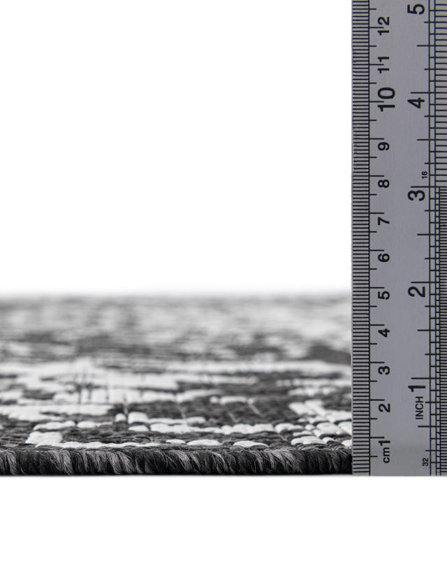 Charcoal Gray 6' 7 x 6' 7 Jill Zarin Outdoor Round Area Rug Weather Resistant for Patio, Deck, Terrace, Balcony, Porch Durable 100% Polypropylene Carpet for Outside for Sale at Rug Engine