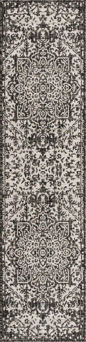 Charcoal Gray 2' x 8' Jill Zarin Outdoor Runner Area Rug Weather Resistant for Patio, Deck, Terrace, Balcony, Porch Durable 100% Polypropylene Carpet for Outside for Sale at Rug Engine