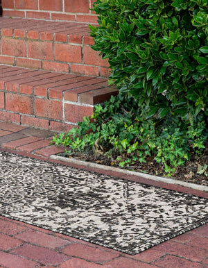Charcoal Gray 2' x 6' 1 Jill Zarin Outdoor Runner Area Rug Weather Resistant for Patio, Deck, Terrace, Balcony, Porch Durable 100% Polypropylene Carpet for Outside for Sale at Rug Engine