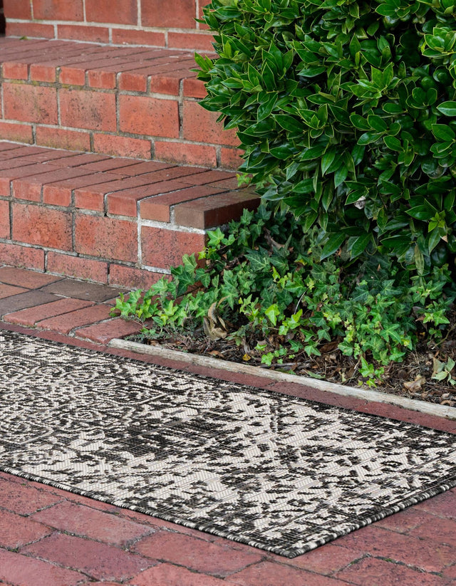 Charcoal Gray 2' x 6' 1 Jill Zarin Outdoor Runner Area Rug Weather Resistant for Patio, Deck, Terrace, Balcony, Porch Durable 100% Polypropylene Carpet for Outside for Sale at Rug Engine