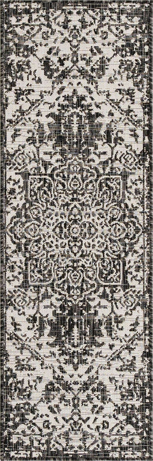 Charcoal Gray 2' x 6' 1 Jill Zarin Outdoor Runner Area Rug Weather Resistant for Patio, Deck, Terrace, Balcony, Porch Durable 100% Polypropylene Carpet for Outside for Sale at Rug Engine